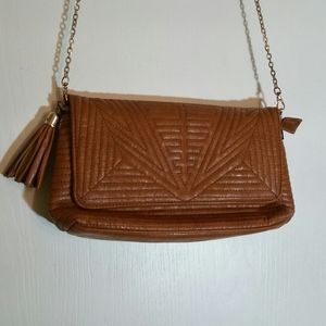 Urban Expressions brown quilted purse, chain strap